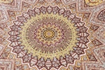 square gonbad qom persian rug