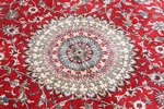 red round silk kashmir persian rug