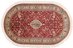 5x3 oval silk kashmir rug