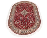 5x3 oval silk kashmir rug