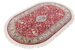 5x3 oval silk kashmir rug