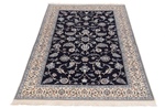 6x4 blue silk nain persian rug