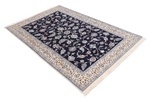 6x4 blue silk nain persian rug
