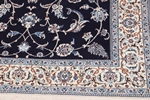 6x4 blue silk nain persian rug
