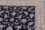 6x4 blue silk nain persian rug