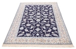 6x4 blue silk nain persian rug