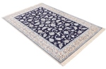 6x4 blue silk nain persian rug