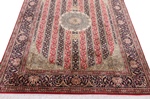 red black color silk rug