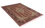 red black color silk rug