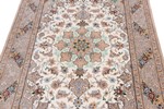luxurious beige silk isfahan carpet