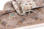 luxurious beige silk isfahan carpet