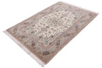 luxurious beige silk isfahan carpet