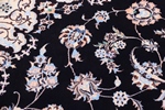 8x6 blue silk nain persian rug