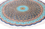 5x5 round gonbad qom persian rug