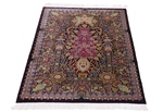 4x3 fine silk qum persian rug