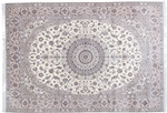 16x11 beige silk nain persian rug