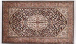 5x3 dark color silk kashmir rug