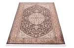 5x3 dark color silk kashmir rug