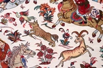 pictorial hunting silk qum persian rug