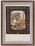 framed 1200 kpsi hereke silk carpet