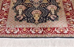 semi antique blue silk hereke turkish rug
