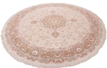 round 8foot tabriz persian rug with silk
