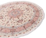 round 7ft 200cm tabriz carpet with silk