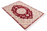 150x100cm red tabriz persian rug with silk