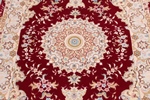 150x100cm red tabriz persian rug with silk