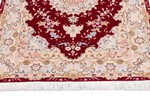 150x100cm red tabriz persian rug with silk