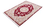 150x100cm red tabriz persian rug with silk