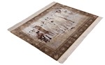 pictorial animal horses hereke silk carpet