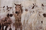 pictorial animal horses hereke silk carpet