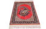 turkish silk carpet boteh paisley design