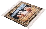 khan khali hereke silk carpet pictorial horses carpet