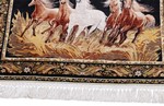 khan khali hereke silk carpet pictorial horses carpet