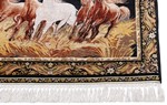 khan khali hereke silk carpet pictorial horses carpet