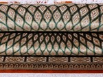 green gold qum silk persian carpet dome gonbad design