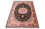pure silk signed qom persian carpet