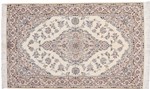 5ft 160cm beige silk nain persian rug