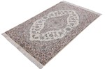 5ft 160cm beige silk nain persian rug