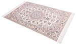 5ft 150cm beige silk nain persian rug