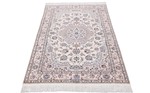 5ft 150cm beige silk nain persian rug