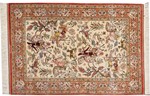pictorial hunting design silk qom persian carpet