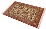 pictorial hunting design silk qom persian carpet