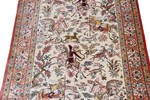 pictorial hunting design silk qom persian carpet