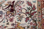 pictorial hunting design silk qom persian carpet