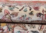 pictorial hunting design silk qom persian carpet
