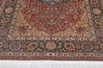 semi antique blue silk hereke turkish rug