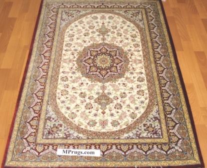 3x5 qum Persian rug with signature